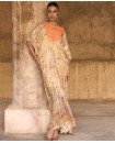 Silk jacquard embroidered kaftan 